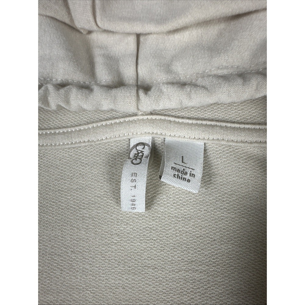Cato Large Neutral Colorblock Ruffle Zip Hoodie Boho Tiered Lounge Jacket L - Picture 2 of 7